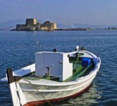 Venetian fort now pleasure island Bourtzi fort in the harbour of Nafplio on the Peloponnese Peninisula, Greece on Mallory on Travel adventure, adventure travel, photography Iain Mallory-300-65_nafplio