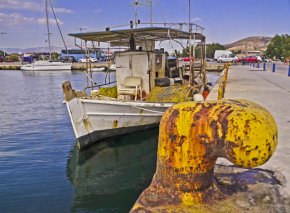 Fishing boat in the harbour of Nafplio on the Peloponnese Peninisula, Greece on Mallory on Travel adventure, adventure travel, photography Iain Mallory-300-58_nafplio