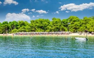 Koukounaries Beach, Skiathos Island, Greece. It is one of the best Greek beaches