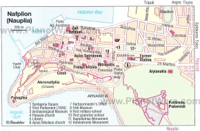 Nafplion Map - Tourist Attractions
