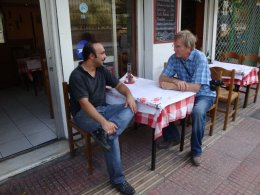 Rick Steves at To kati Alo taverna, athens