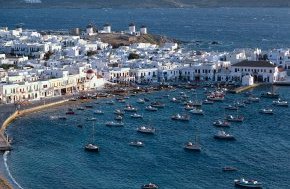 The party island of Mykonos in Greece