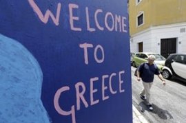 Welcome to Greece sign, Athens