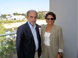 Western Greece Regional Governor Apostolos Katsifaras and Greek interim Alternate Tourism Minister Alkistis Protopsalti.